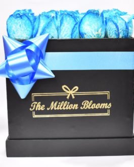 Blue Roses with Black Box – The Million Blooms