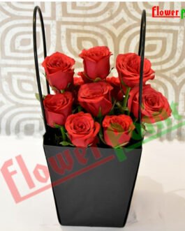 Lovely Red Roses in a Bag